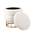 Ivory Boucle Storage Stool